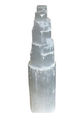 Hand Crafted White Selenite Tower Sculpture
